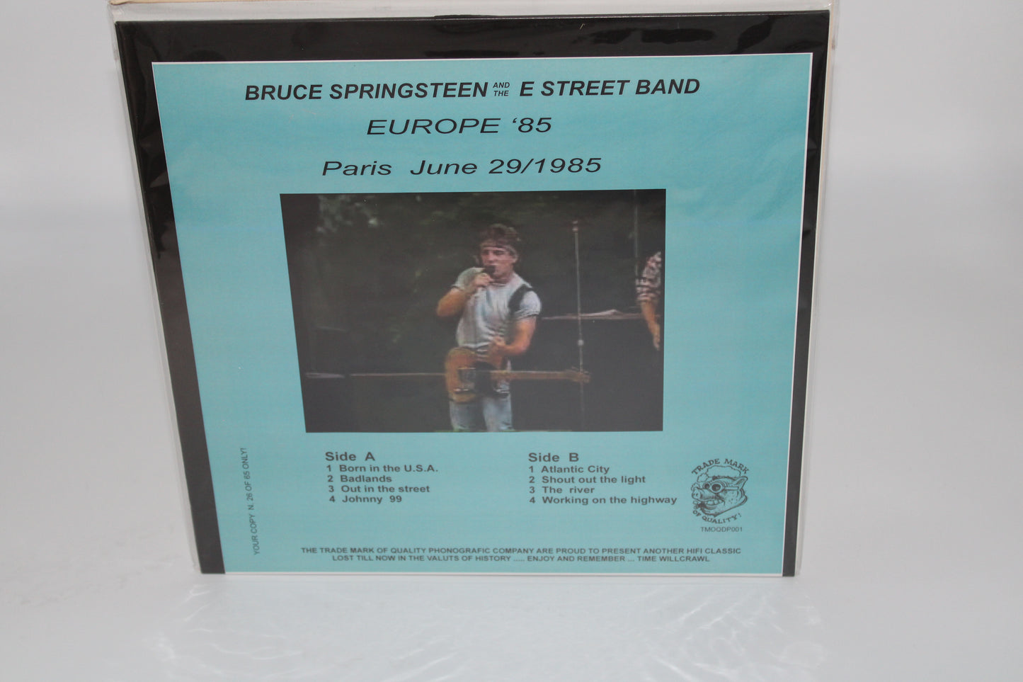 Bruce Springsteen & E St Band  Unofficial Vinyl LP - Europe ‘85 Paris June 29, 1985