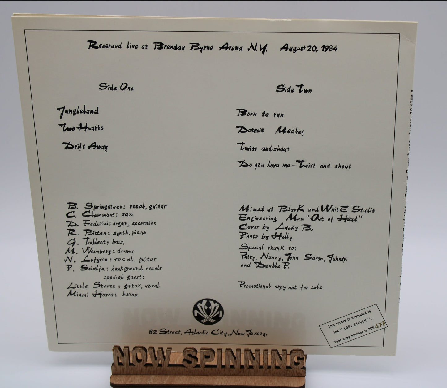 Bruce Springsteen & The E Street Band – Live at Brendan Byrne Arena, New Jersey 1984 Unofficial Vinyl